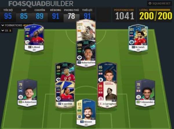 Xây dựng đội hình liverpool fo4 triển khai như thế nào?
