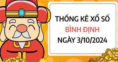 Thống kê cặp số đẹp xổ số Bình Định ngày 3/10/2024 hôm nay