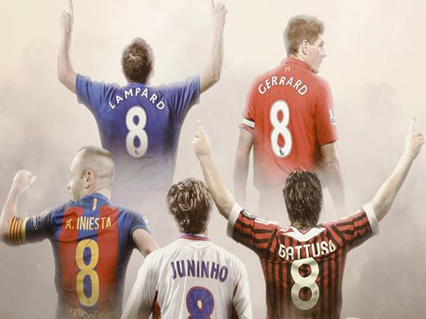 Những cầu thủ mang áo số 8 nổi bật trong lịch sử bóng đá thế giới