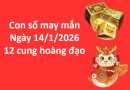 Con số may mắn hôm nay ngày 14/1 thứ 4 12 cung hoàng đạo